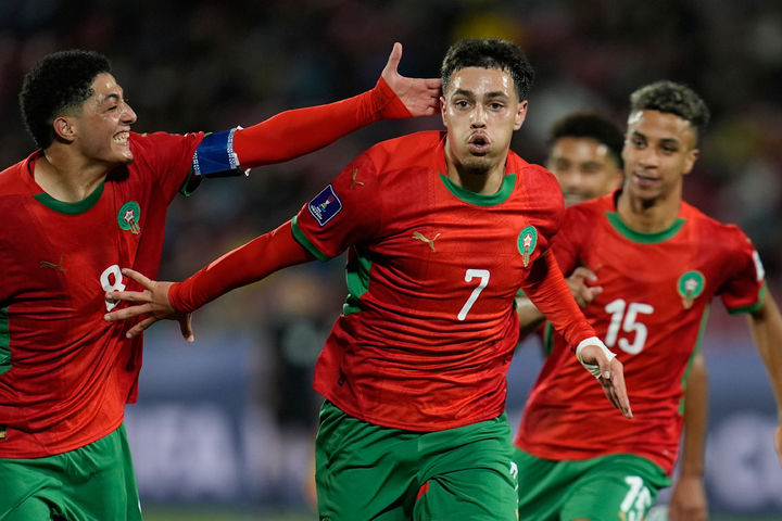 [산티아고=AP/뉴시스] 모로코 20세 이하(U-20) 축구대표팀. 2025.10.01.