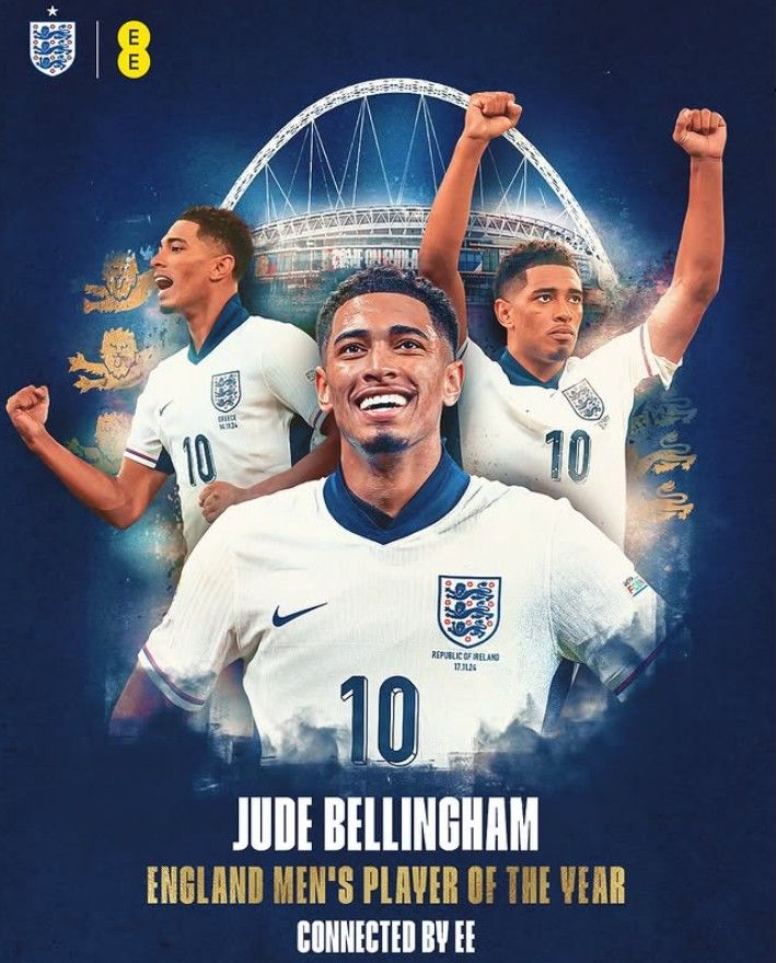 [서울=뉴시스] 주드 벨링엄(레알 마드리드), 2024~2025시즌 잉글랜드 올해의 선수 선정. (사진=잉글랜드축구협회 홈페이지 캡처) 2025.10.02. photo@newsis.com *재판매 및 DB 금지