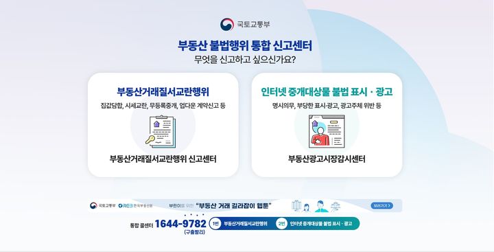 국토부, 대학가 주변 중개물 허위·위법 의심 광고 321건 적발·행정처분