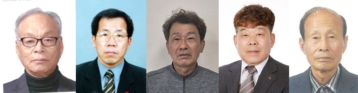  [예천=뉴시스] '예천군민상' 수상자들. 왼쪽부터 김주홍·장면식·장병두·엄흥용·최명순씨 (사진=예천군 제공) 2025.10.03. photo@newsis.com *재판매 및 DB 금지