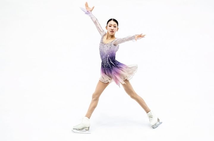 [서울=뉴시스] 피겨 스케이팅 국가대표 김유재가 2일(한국 시간) 폴란드 그단스크에서 열린 2025~2026시즌 국제빙상경기연맹(ISU) 피겨스케이팅 주니어 그랑프리 6차 대회 여자 싱글 쇼트프로그램에서 연기를 펼치고 있다. (사진=ISU 공식 SNS 캡처) 2025.10.02. *재판매 및 DB 금지