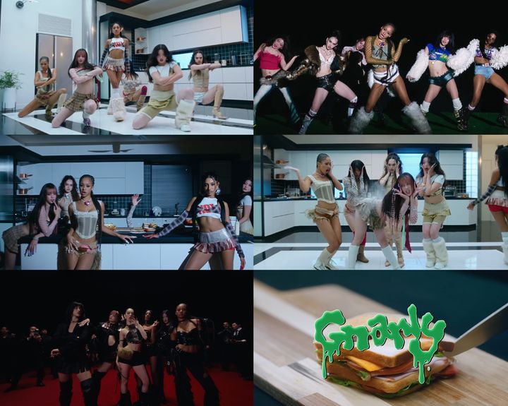 [서울=뉴시스] 하이브와 게펜 레코드의 합작 걸그룹 '캣츠아이(KATSEYE)'의 '날리(Gnarly)' 뮤직비디오가 1억뷰를 돌파했다. (사진=하이브 레이블즈 공식 유튜브 영상 캡처) 2025.10.03. photo@newsis.com *재판매 및 DB 금지