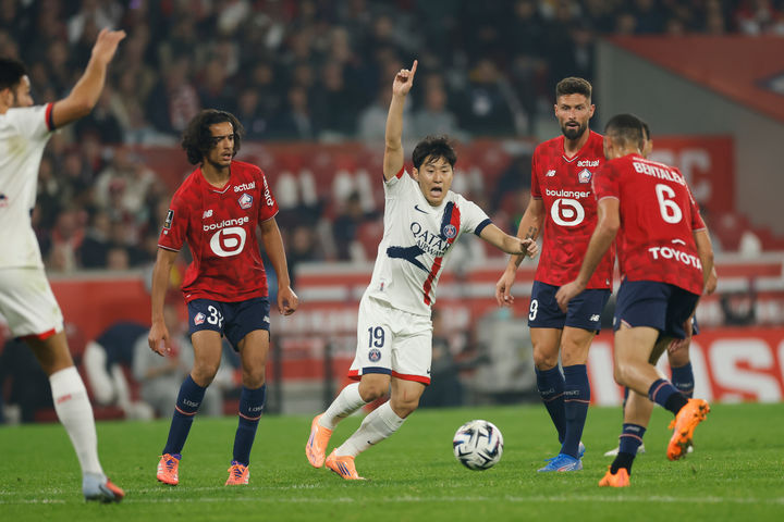 [릴=AP/뉴시스] 프랑스 리그1 파리 생제르맹(PSG)의 이강인. 2025.10.05.