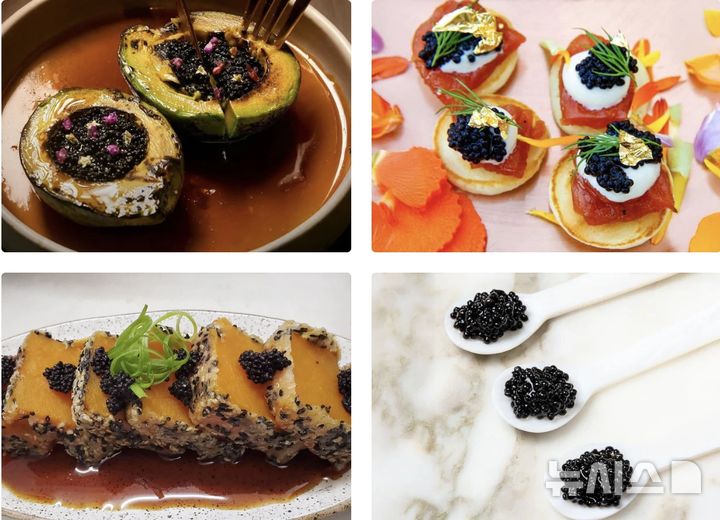 [서울=뉴시스]제로에 캐비아로 만든 음식들.(사진출처: 제로에 캐비아 홈페이지 캡처) 2025.10.07.