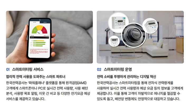 한국전력이 고객에게 합리적 전력 사용에 도움을 주기 위해 제공하는 스마트 전력계량 시스템. (이미지=한전 제공) photo@newsis.com *재판매 및 DB 금지