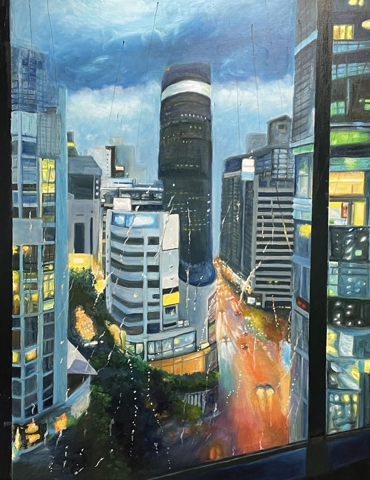 [대구=뉴시스] 송진현 작가 '비 오는 날' (사진=대구 아양아트센터 제공) 2025.10.08. photo@newsis.com *재판매 및 DB 금지