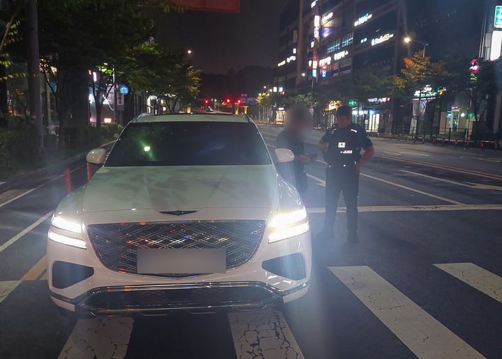 [대전=뉴시스] 도마동에서 유성구까지 약 10㎞를 음주 운전한 50대가 검거됐다.(사진=대전경찰청 제공) 2025.10.08. photo@newsis.com *재판매 및 DB 금지