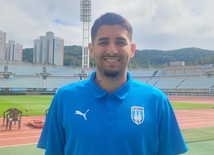 [천안=뉴시스] 최영민 기자=천안시티FC 공격수 브루노. 2025,10.08 ymchoi@newsis.com *재판매 및 DB 금지