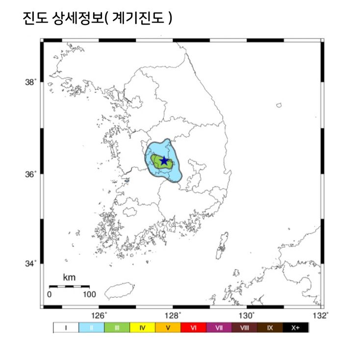 [세종=뉴시스] 8일 기상청에 따르면, 이날 오전 11시 49분 옥천군 동쪽 17㎞ 지역에서 규모 3.1의 지진이 발생했다. 진앙은 북위 36.28도, 동경 127.76도, 발생 깊이는 9㎞다. 최대 진도는 Ⅳ로 측정됐다. (사진=기상청 홈페이지 캡처) 2025.10.08. photo@newsis.com *재판매 및 DB 금지