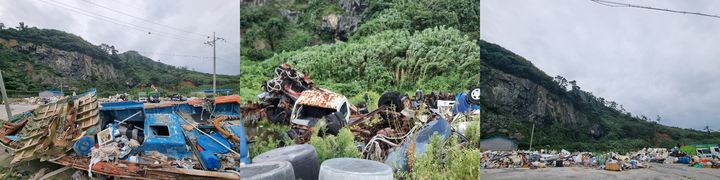 [보령(외연도)=뉴시스] 외연도 생활쓰레기 모습. *재판매 및 DB 금지