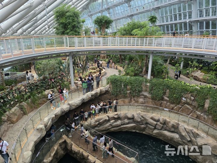 [포항=뉴시스] 송종욱 기자 = 포항시는 추석 연휴 7일간 16만명의 관광객이 방문해 지난해보다 관광객이 23% 증가했다고 9일 밝혔다. 사진은 지난 1일 개장한 환호공원식물원. (사진=포항시 제공) 2025.10.09. photo@newsis.com