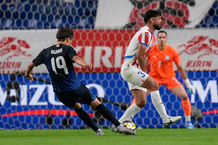 [스이타=AP/뉴시스] 일본 남자 축구 대표팀의 오가와 코키. 2025.10.10.