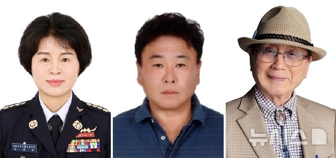 [정읍=뉴시스] '2025 정읍시민의 장' 수상자에 선정된 (왼쪽부터)애향봉사장 김성순 정읍여성의용소방대장, 농산업경제장 이현주 참좋은영농조합법인 대표, 명예시민의장 조연옥 국제예술문화교류협회 부회장. *재판매 및 DB 금지