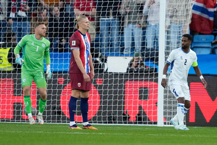 [오슬로=AP/뉴시스] 노르웨이 축구 국가대표팀의 엘링 홀란. 2025.10.11.
