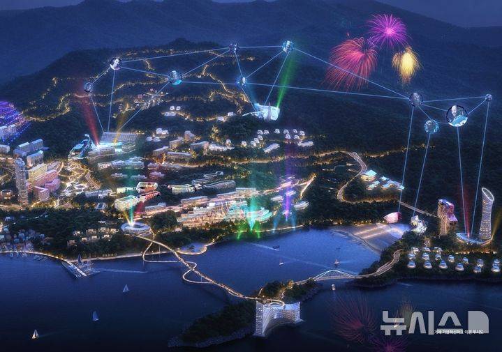 [거제=뉴시스]경남 거제시 장목면 구영리 일원에 조성하는 '거제 기업혁신파크' 야간 조감도.(자료=경남도 제공) 2025.10.12. photo@newsis.com