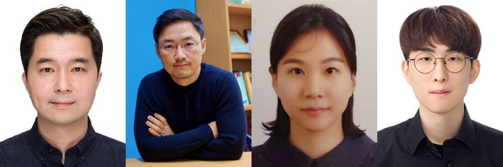 [서울=뉴시스] (왼쪽부터) 성균관대 김정래 교수, 홍석인 교수, 유예신 박사과정생, 박준혁 석사졸업생. (사진=성균관대 제공) 2025.10.13. photo@newsis.com *재판매 및 DB 금지