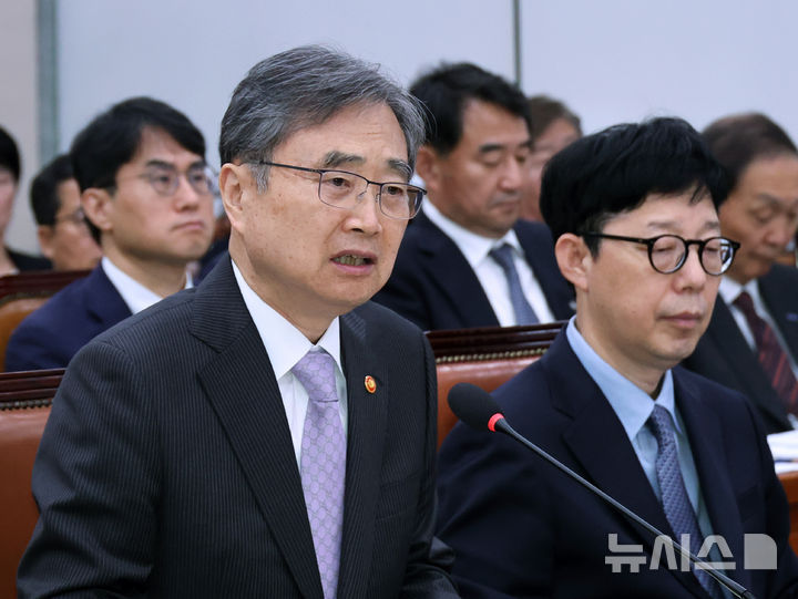 [서울=뉴시스] 김금보 기자 = 조현 외교부 장관이 13일 서울 여의도 국회에서 열린 외교통일위원회 국정감사에서 의원 질의에 답하고 있다. 2025.10.13. kgb@newsis.com