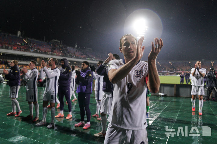 [리가=AP/뉴시스] 잉글랜드 남자 축구 대표팀의 해리 케인. 2025.10.14.