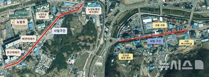 [전북=뉴시스] 2026년 간판개선 사업 지역으로 최종 선정된 남원시 노송로 간판개선사업(왼쪽)과 진안군 진무로 간판개선사업(오른쪽). (이미지= 전북자치도 제공) *재판매 및 DB 금지