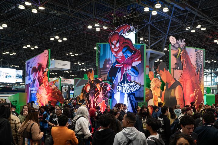 [서울=뉴시스] 네이버웹툰은 미국 현지 시간 10월 9일부터 12일까지 뉴욕 자비츠 센터(Javits Center)에서 열린 '2025 뉴욕 코믹콘(NYCC)'에 참가해 공식 부스를 열고 뜨거운 관심 속에 행사를 성료했다. 사진은 2025 NYCC 부스 전경. (사진=네이버웹툰 제공) 2025.10.15. photo@newsis.com *재판매 및 DB 금지