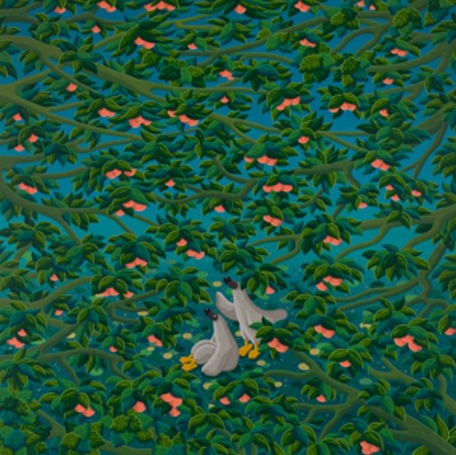 김선우, The breath of wind and light, gouache on canvas, 130 × 130 cm, 2025 *재판매 및 DB 금지