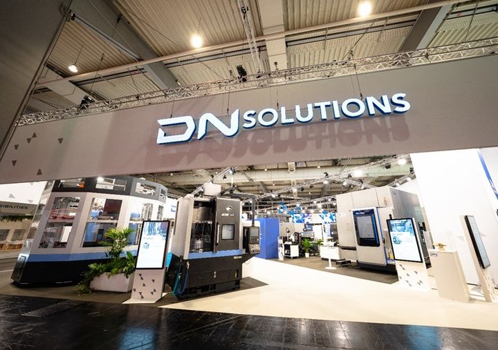 지난 9월 독일 하노버에서 열린 'EMO 2025' DN솔루션즈 부스.(사진=DN솔루션즈 제공) *재판매 및 DB 금지