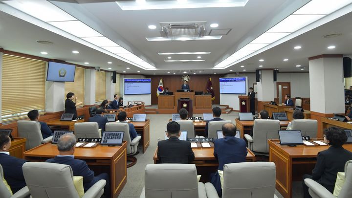 [논산=뉴시스]논산시의회 본회의장. 2025. 10. 17 photo@newsis.com *재판매 및 DB 금지