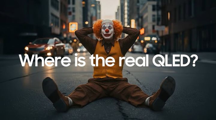 [서울=뉴시스]삼성전자가 중국 TV 업체의 양자점발광다이오드(QLED) 허위 광고를 저격하는 광고 영상을 유튜브에 올려 눈길을 끌고 있다. (사진 = 삼성전자 유튜브 캡처) 2025.10.19. photo@newsis.com&nbsp; *재판매 및 DB 금지