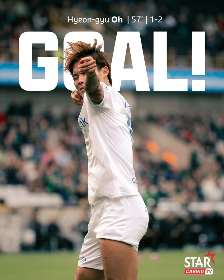 [서울=뉴시스]오현규, 헹크서 리그 3호골. (사진=헹크 소셜미디어 캡처) 2025.10.19. photo@newsis.com *재판매 및 DB 금지