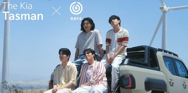 [서울=뉴시스] 데이식스 멤버들이 기아 타스만에 탑승한 모습. (사진=기아 유튜브 채널) photo@newsis.com *재판매 및 DB 금지