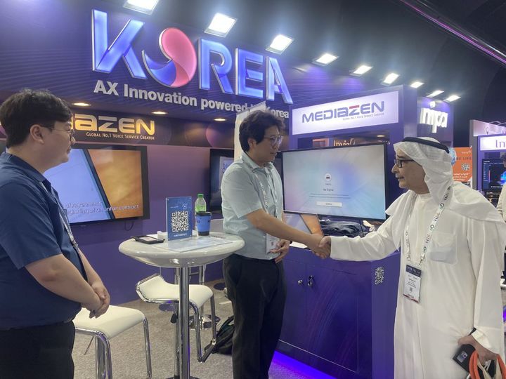 미디어젠 GITEX 2025 부스 전경 (사진=미디어젠 제공) *재판매 및 DB 금지