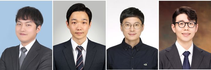 [서울=뉴시스] (왼쪽부터) 중앙대 기계공학부 이동원 석박사통합과정, 표준연 이형진 선임연구원, 표준연 박춘수 책임연구원, 중앙대 기계공학부 이수영 교수. (사진=중앙대 제공) 2025.10.21. photo@newsis.com *재판매 및 DB 금지