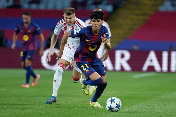 [바르셀로나=AP/뉴시스]바르셀로나 출신 유망주 드로 페르난데스. 2025.10.21.