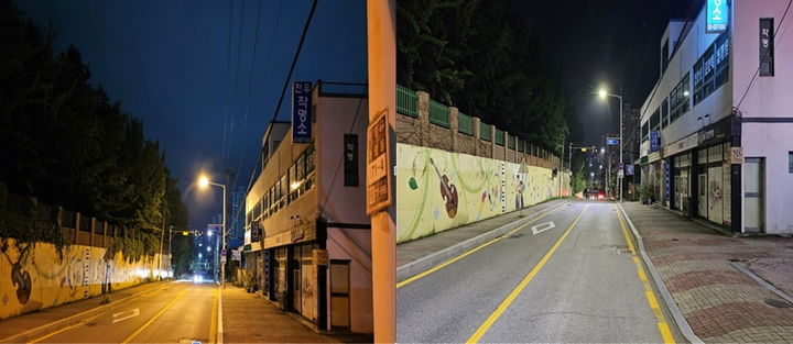 [원주=뉴시스] 고효율 LED등 교체 전과 후 모습. (사진=원주시 제공) 2025.10.23. photo@newsis.com *재판매 및 DB 금지