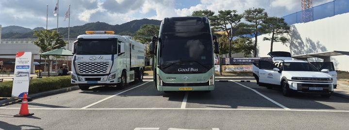 [홍성=뉴시스] 수소전기를 에너지로 사용하는 충남도 무공해차 모습.  *재판매 및 DB 금지