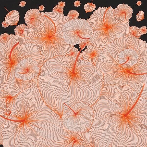 Good Luck in 꽈리25-69 45.5x45.5cm, 장지에, 주묵, 과슈, 2025. *재판매 및 DB 금지