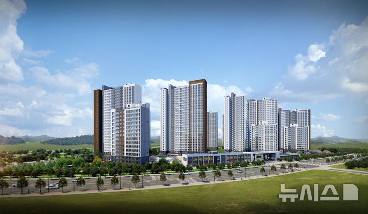 [서울=뉴시스] 풍무역 푸르지오 더 마크 주경투시도.