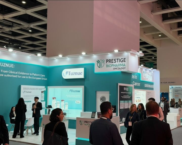 [서울=뉴시스] ESMO 2025 프레스티지바이오파마 부스 (사진=프레스티지바이오파마 제공) 2025.10.25. photo@newsis.com *재판매 및 DB 금지