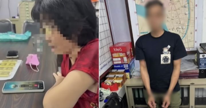 [서울=뉴시스]태국의 70세 여성(왼쪽)이 보이스피싱을 당했는데 오히려 1억원을 벌게 돼 화제다. 오른쪽은 보이스피싱 사기범의 모습.(사진출처: 마더십 홈페이지 캡처) 2025.10.24.