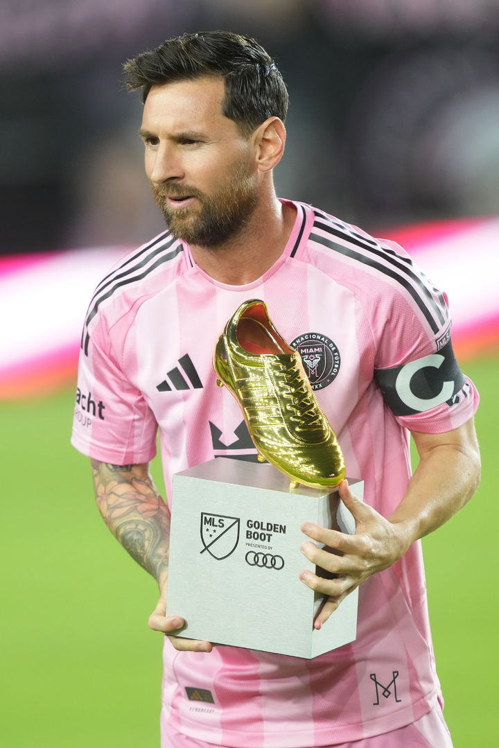 [포트로더데일=AP/뉴시스] 미국 프로축구 메이저리그사커(MLS) 인터 마이애미의 리오넬 메시. 2025.10.24.