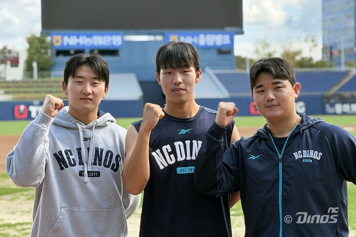 왼쪽부터 프로야구 NC 다이노스 투수 이준혁, 김태훈, 김녹원. (사진=NC 제공). 2025.10.25. *재판매 및 DB 금지