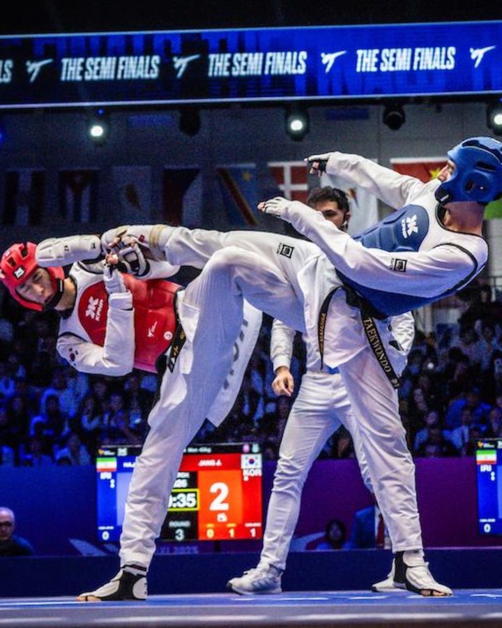 [서울=뉴시스]태권도 장준, 세계선수권대회 남자 63㎏급 동메달. (사진=세계태권도연맹 소셜미디어 캡처) 2025.10.25. photo@newsis.com *재판매 및 DB 금지