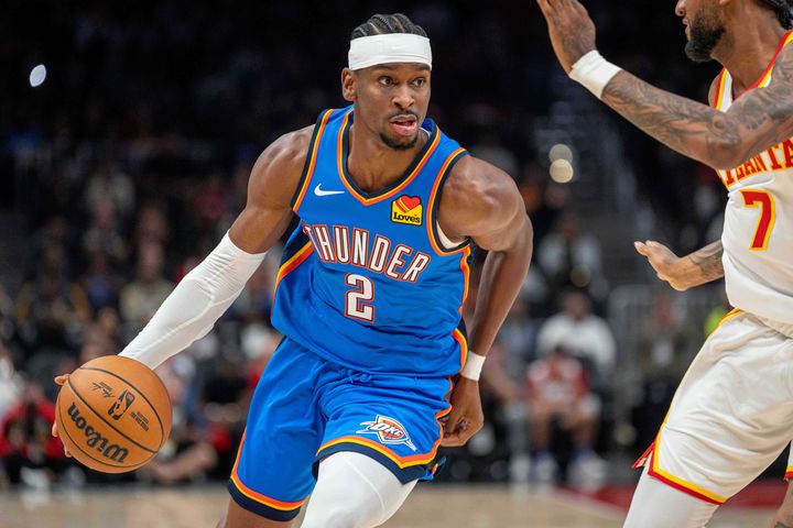 [애틀랜타=AP/뉴시스] 미국프로농구(NBA) 오클라호마시티 선더의 샤이 길저스알렉산더. 2025.10.25.