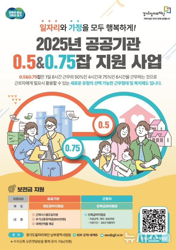 [의정부=뉴시스] '0.5&0.75잡' 지원사업 포스터. (사진=경기도일자리재단 제공) 2025.10.28 photo@newsis.com