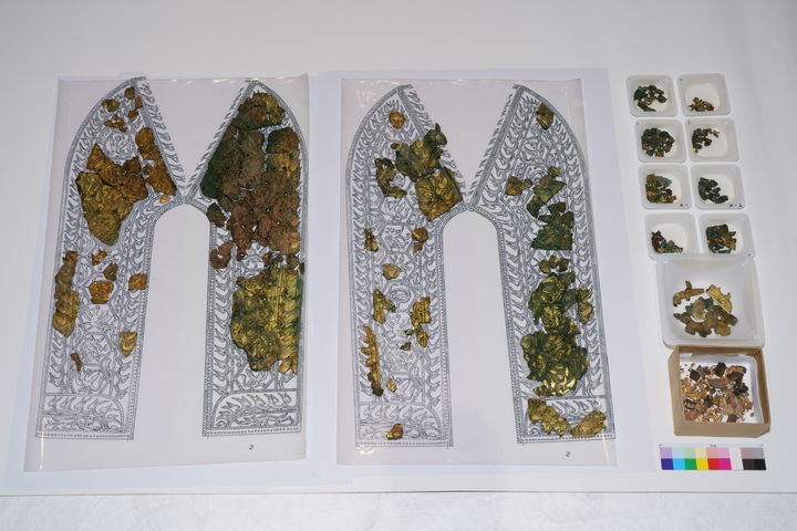 [서울=뉴시스] 국립중앙박물관 보존과학센터 식리총 출토 금동신발 전편 (사진=국립중앙박물관 제공) 2025.02.28. photo@newsis.com *재판매 및 DB 금지