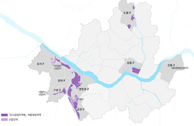 [서울=뉴시스] 서울 시내 도시공업지역법 적용 대상 지역. 2025.10.28. (자료=서울시 제공) *재판매 및 DB 금지