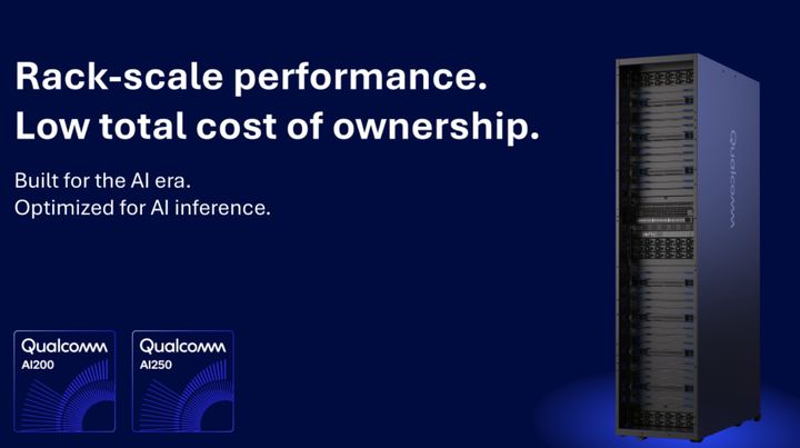 [서울=뉴시스] 퀄컴이 2026년과 2027년 출시할 예정이라고 27일 발표한 인공지능(AI) 반도체 AI200과 AI250 소개 화면(출처: 퀄컴) 2025.10.28. *재판매 및 DB 금지