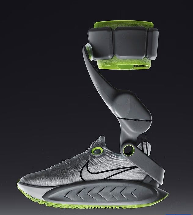 [서울=뉴시스]나이키가 배터리로 구동되는 전동 신발 '프로젝트 앰플리파이'를 공개했다.(사진출처: 데일리메일 홈페이지 캡처)2025.10.28.