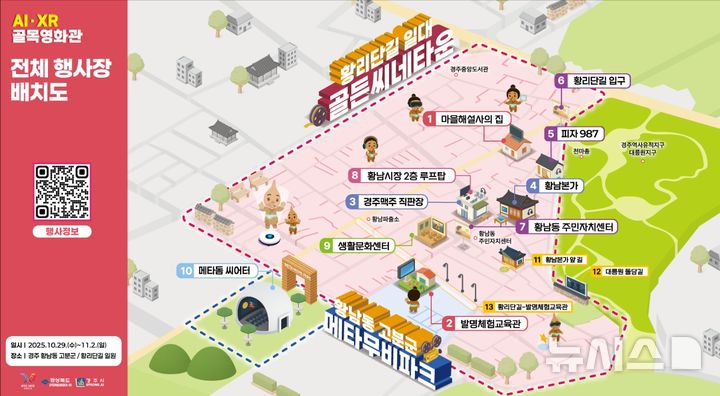 황리단길 일원 ‘AI·XR 골목영화관’ 배치도