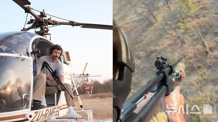 [뉴시스] 미스터비스트가 자신의 유튜브 채널에 공개한 영상에서 야생 기린에게 다트 총으로 백신을 쐈다. (사진=프리프레스저널) 2025.10.27